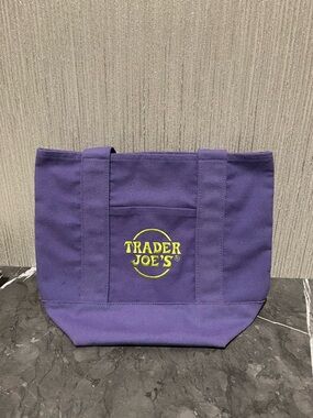Trader Joe’s mini tote bag purple